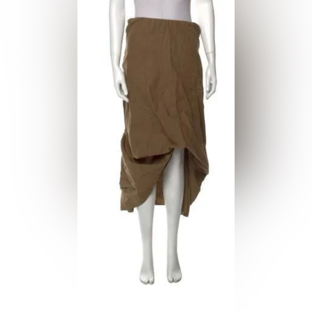 Urban Zen Pleated Accents Midi Length Skirt